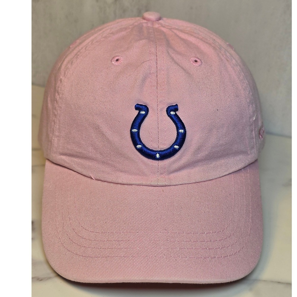 Reebok Indianapolis Colts Hat Womens Pink Blue Horseshoe NFL Adjustable Cap